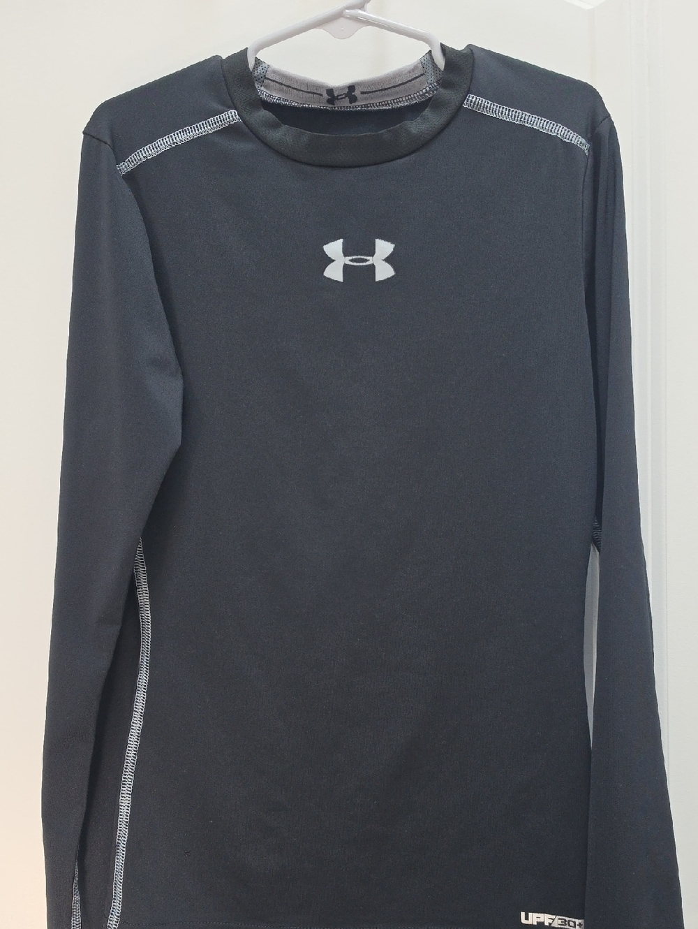 Under Armour Black Long-Sleeve Training Top with Gray Logo